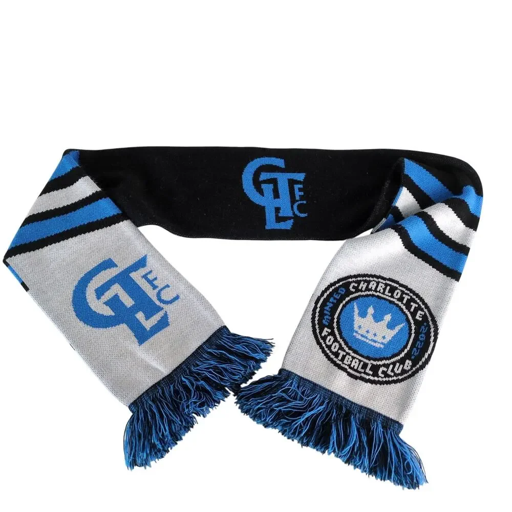 Charlotte‎ United Football Club Soccer Knit Fringe Scarf Ruffneck NC CLT FC
